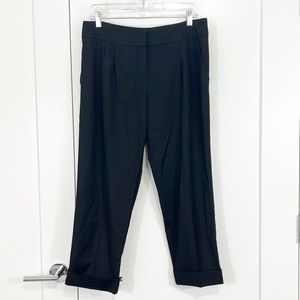 Trina Turk Large Black Cropped Trouser Pants with Pockets